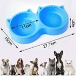 Cat Shaped Double food bowl Pet Plastic food bowl (Random Color) thumbnail 1