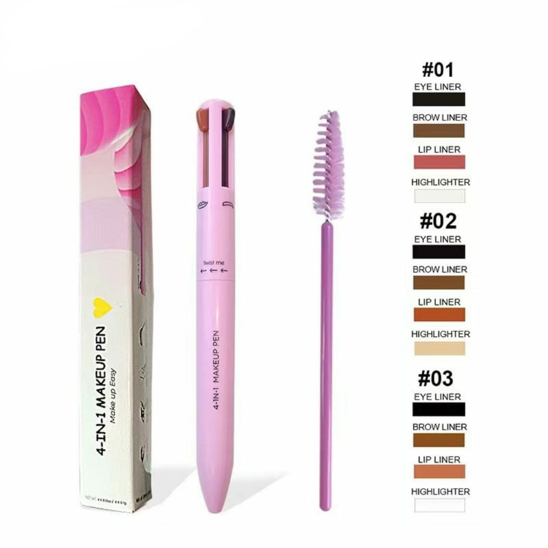 Eye ShadowLiner Combination 4 In 1 Makeup Pen Multifunctional Cosmetics Ballpoint Pens Waterproof Eyeliner Eyebrow Pencil Long lasting Highlighter Stick - Image 5
