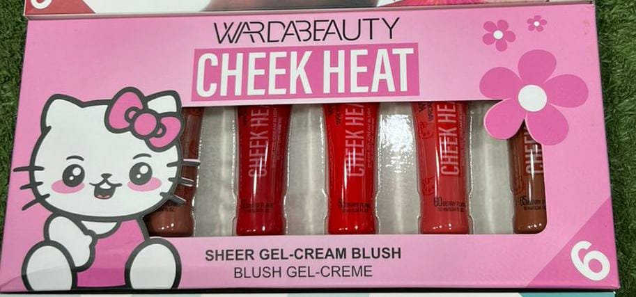 Pack of 6 Cheek Heat Shimmer Gel-Cream Blush,