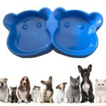 Cat Shaped Double food bowl Pet Plastic food bowl (Random Color) thumbnail 4