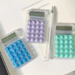 Student Calculator LCD Display Large Screen Siicone Buttons 8-digit Handheld Study Electronic Calculator School Supplies(random color) thumbnail 3