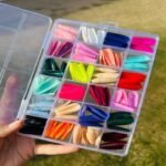 576 pcs nails with box ,Reusable Artificial nails, 24 different colours, beautiful fake nails American Nail for Girls Women Without Glow (Random color) thumbnail 3
