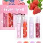 Pack of 4 - Fruit Lip Oil Set, Non-Sticky Long Lasting Moisturizing Lip Oil Lip Care Oil thumbnail 4