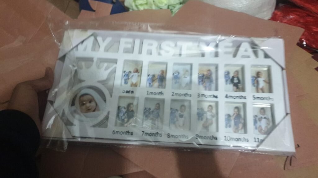 Newborn Baby Photo Frame Baby Pictures Plastic Frame For 12 months Monthly Milestone Photo Frame My First Year Picture Frame for Baby Newborn
