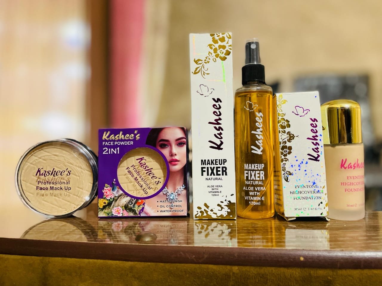 3 in 1 Kashee's Deal, Foundation, Compact Powder, & Fixer (random shades)