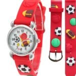 High Quality Cute Football Cartoon Children Watch Girls Rubber Kids Watches Boys Silicone Quartz Wristwatches (Random-Colour) thumbnail 2