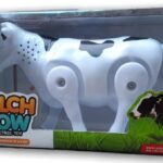 Funny Walking Musical Milch Cow Toy for Kids – Black & White Electric Animal with Lights, Sound & Moving Tail thumbnail 1