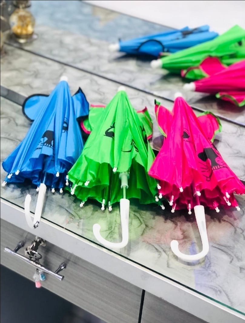 Small Kids Cartoon Umbrella – Multicolor, Random Shape & Design, Lightweight & Compact - Image 3