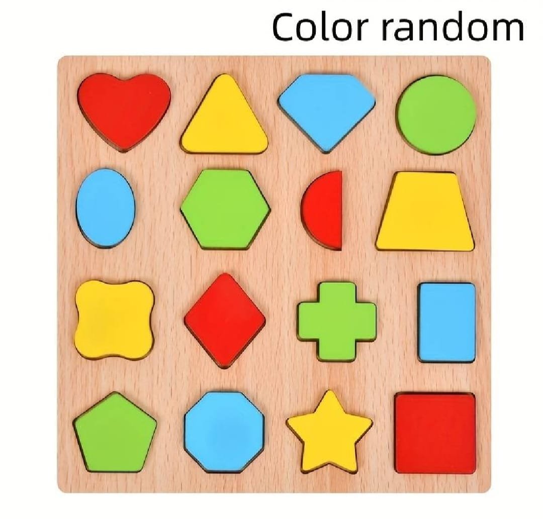 Colorful Geometric Shapes Wooden Cognitive Board Puzzle – Educational Learning Toy for Kids (1–3 Years, Safe & Durable) - Image 3