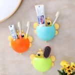 Bee Shaped Plastic Toothbrush Holder with Suction Hook – Cute Wall Mounted Toothbrush Stand for Kids & Travel (Random Colors) thumbnail 3