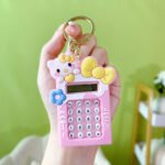 Mini Calculator Keychain – Cute Pink Kawaii Cartoon Portable Calculator | School & Student Supplies, Stationery Gift (Random color) thumbnail 1