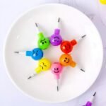 4 Pcs Smiley Cartoon Stationery Pencils – Fun Rainbow Pens with Cute Funny Faces for Kids, Students, and Gifts (Random Color) thumbnail 2