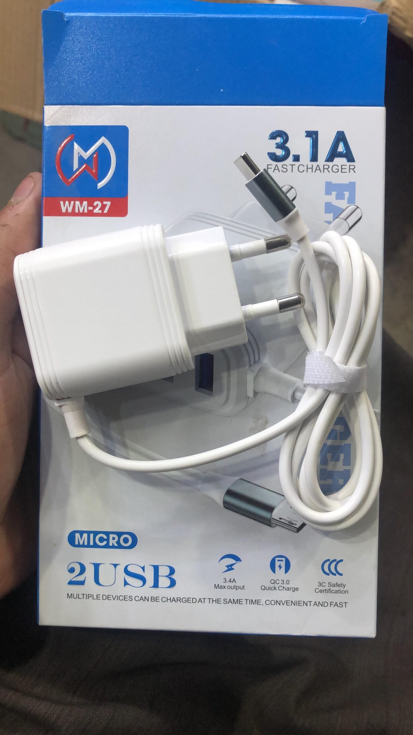 WM 27 3.1A Fast Micro USB Charger with Dual USB Ports – Cable & Adapter by WM - Image 5