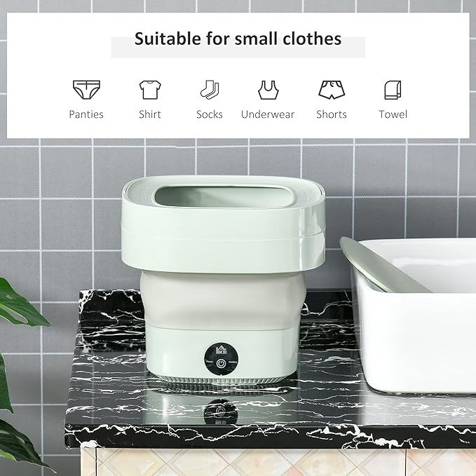Foldable Mini Washing Machine – Portable Collapsible Washer for Travel, Dorm, Baby Clothes | Random Color