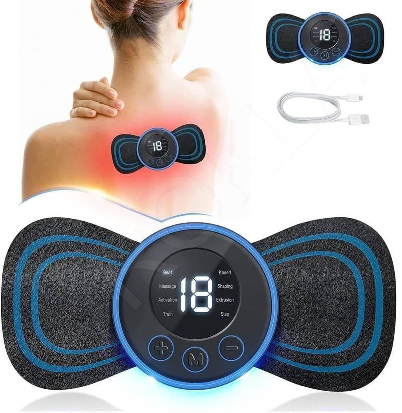 Rechargeable EMS Butterfly Massager | Electronic Muscle Stimulator | Portable Body Massage Pad | Pain Relief & Muscle Relaxation Device - Image 3