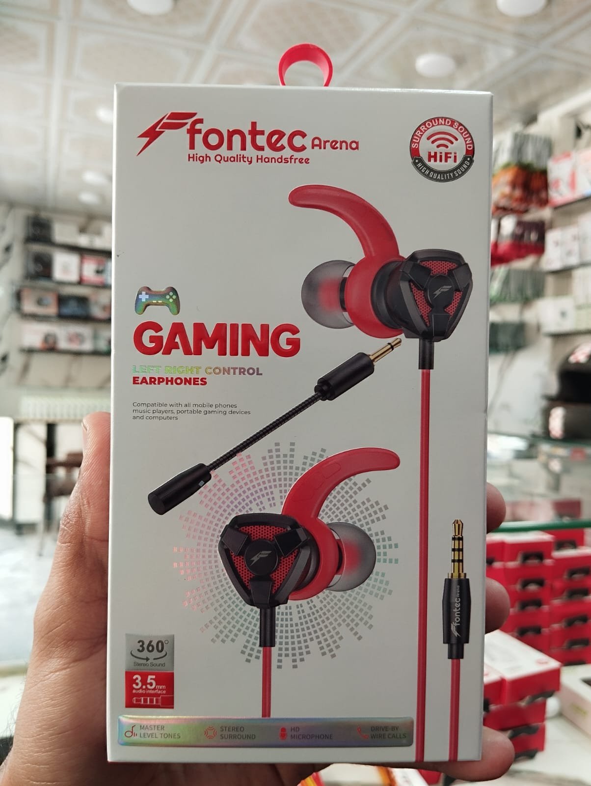 Fontec Arena Gaming Earphones with Detachable Mic – 3.5mm HiFi Stereo Surround Handsfree for Mobile, PC & Console - Random Color - Image 5