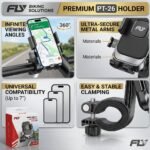 FLY Universal Mechanical Bike & Motorcycle Phone Mount – 360° Adjustable Handlebar Bracket for Bicycles, Scooters & E-Bikes thumbnail 3