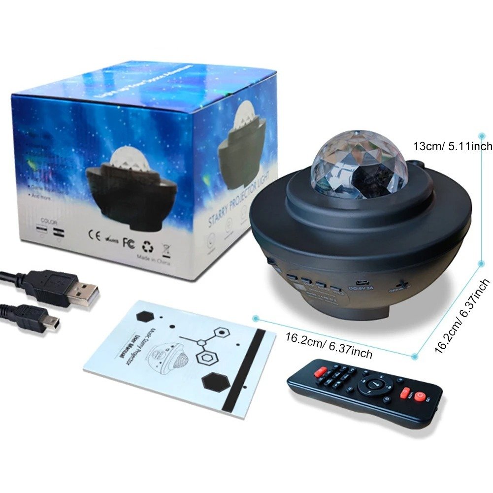 USB Starry Projector Light | Ocean Wave & Star Sky Night Lamp With Bluetooth Speaker - Image 4