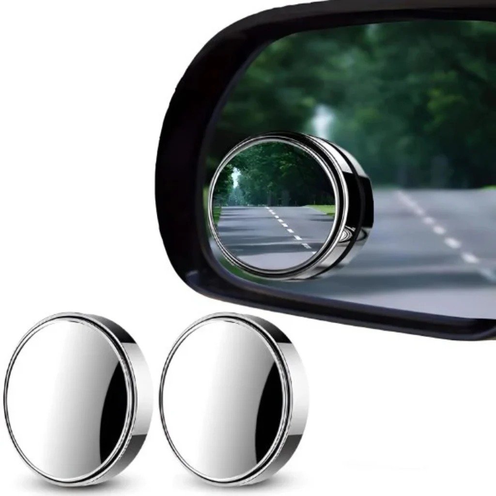 Car Blind-Spot Side Mirror Silver Frame - (2 Pc / Set) - Image 4