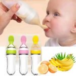 Baby Spoon Feeder | 90ml Silicone Feeding Bottle with Spoon | Infant & Toddler Food Supplement Bottle thumbnail 1