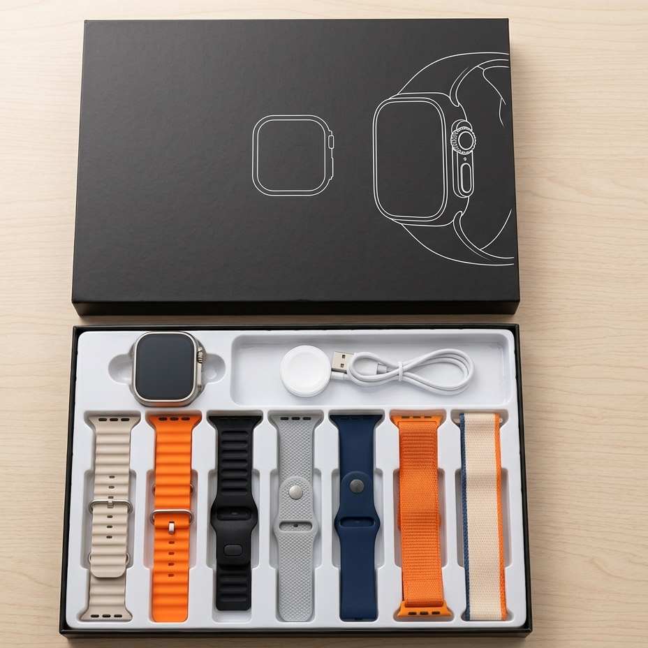 iMounra 2 BIG 2.01 Ultra Smartwatch Random Box | 7 in 1 Strap Multi-Color Bundle | Premium Design & Advanced Features (Random Boxes) - Image 3