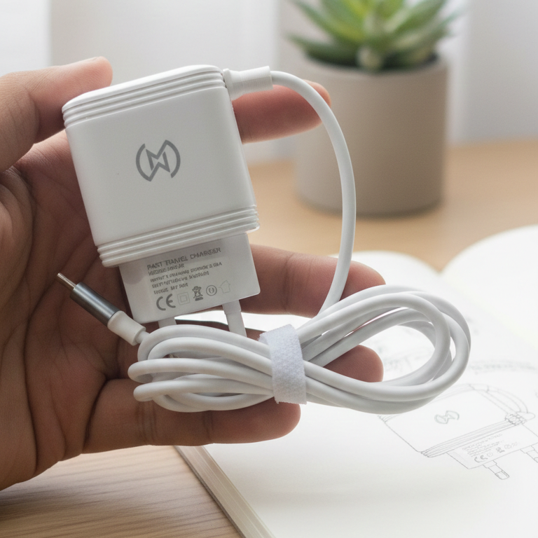 WM 27 3.1A Fast Micro USB Charger with Dual USB Ports – Cable & Adapter by WM