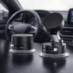 Premium Suction Cup Magnetic Support Holder – Obsidian Black Multi-Angle Retractable Folding Phone Mount for Car, Desk thumbnail 1