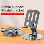 ZY034 Adjustable Desktop Mobile Phone Holder | Premium ABS Metal Biaxial Bracket Stand | 360 Degree Rotating Universal Table Mount - Grey thumbnail 2