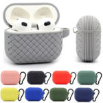 Silicone Breathable Braided Case Cover – Soft TPU Protective Charging Case (Random Color) thumbnail 1