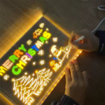 Colorful LED Writing Board Acrylic Message Board With USB Erasable Lights | 6x6 Inches thumbnail 5