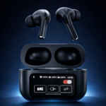 AirPods X Digital Touch Screen Wireless Earbuds – Black Edition | Smart Display Charging Case | Bluetooth Earphones | Touch Control thumbnail 4
