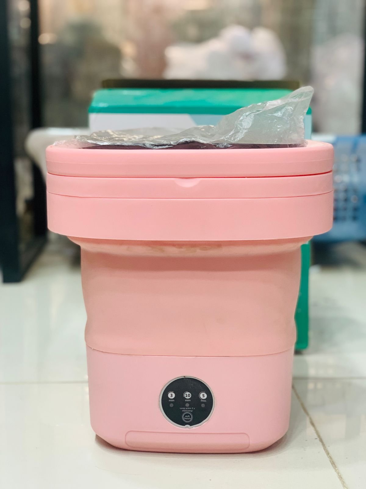 Foldable Mini Washing Machine – Portable Collapsible Washer for Travel, Dorm, Baby Clothes | Random Color - Image 4