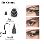 2 in 1 Winged Stamp Liquid Eyeliner Pencil Waterproof Fast Dry Lasting Black Eye Liner Pen | 2 in 1 Fit Colors Eyeliner For Girls | Eyeliner Pen  thumbnail 2