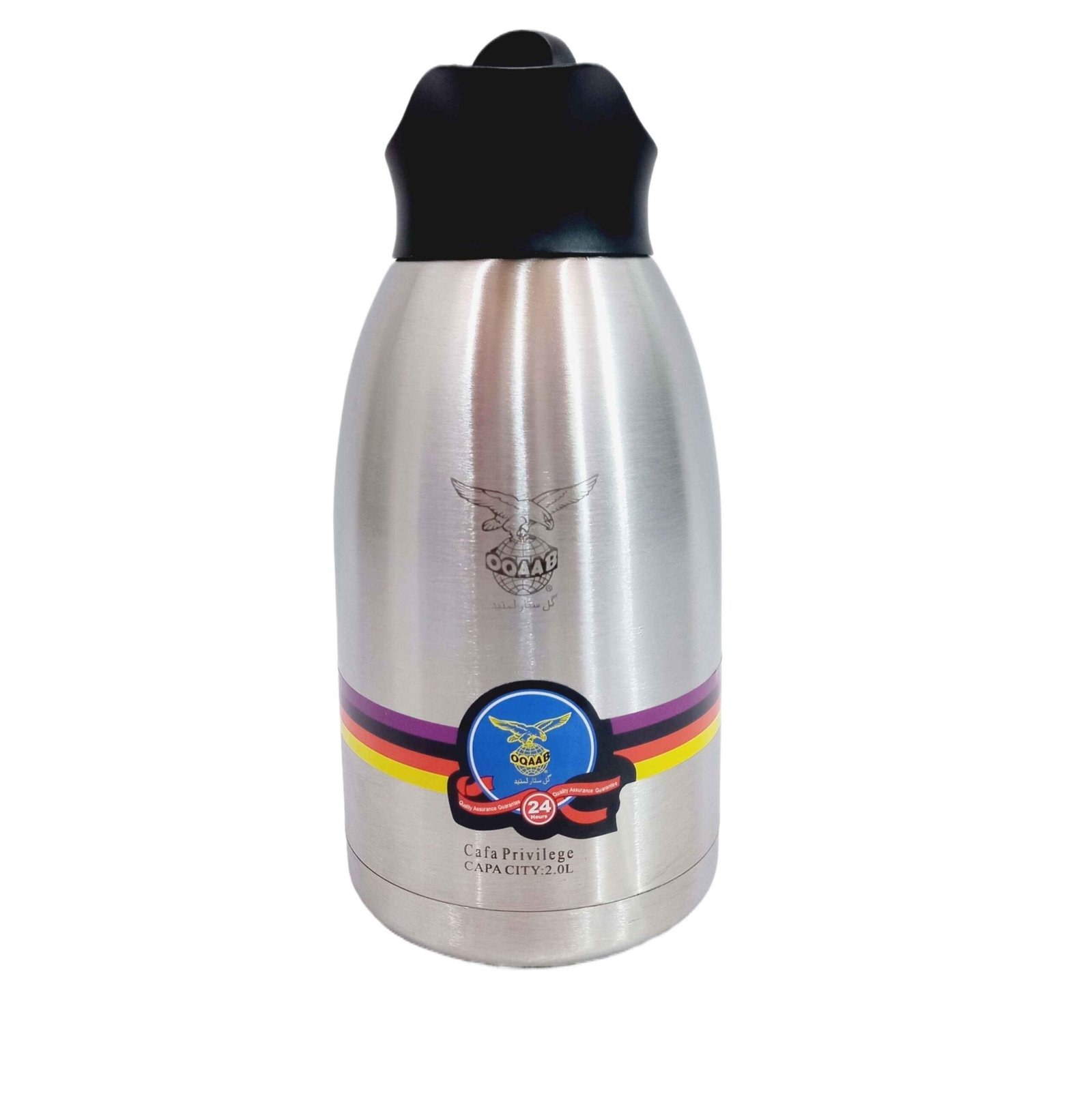 Oqaab 2 Liter Premium Stainless Steel Thermos Durable Water Bottle Large Capacity Leak Proof Bottle for Gym Travel Office Home Use