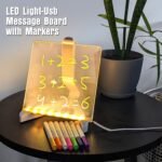 Colorful LED Writing Board Acrylic Message Board With USB Erasable Lights | 6x6 Inches thumbnail 2
