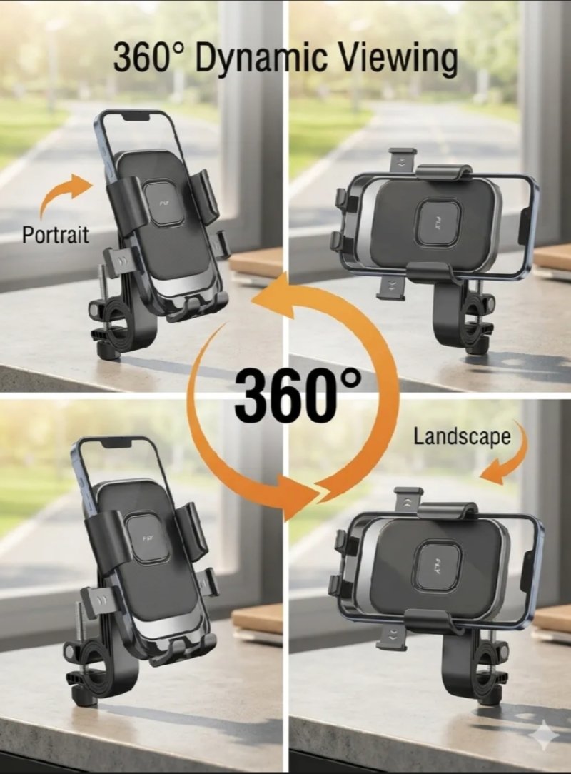 FLY PT-030 Universal Bike Phone Holder Secure Stable Hands Free Riding With 360 Degree Adjustable Viewing - Image 2