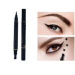 2-in-1 Waterproof Eyeliner & Stamp Liner Pen – Dual-Sided Matte Black Liquid Eyeliner with Precise Felt Tip and Winged Design Seal thumbnail 3