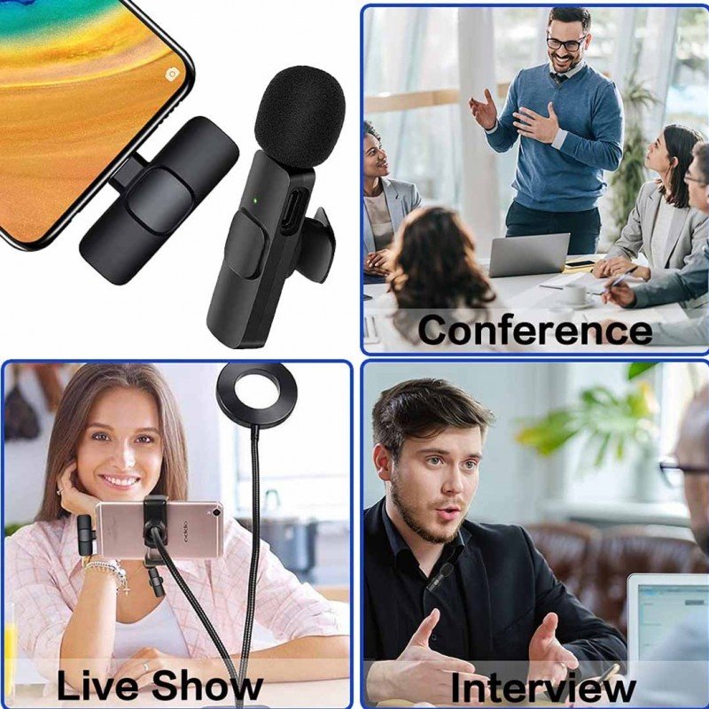 K11 2 IN 1 Collar Wireless Microphone Iphone/Android & Type C Supported - Image 5
