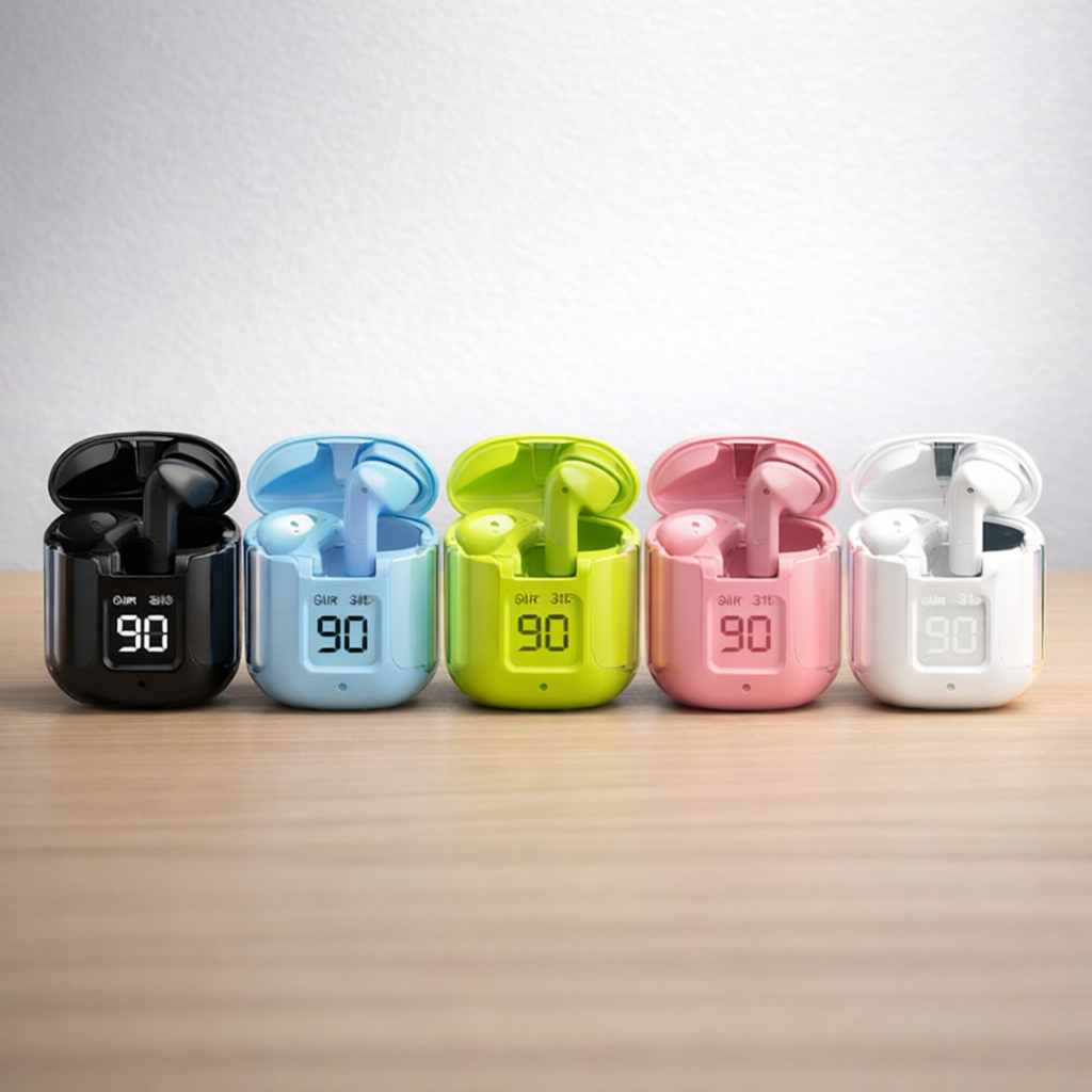 Air31 TWS Wireless Earbuds – Crystal Clear Transparent Shell Earphones with LED Digital Power Display and Bluetooth V5.3 - Random Color - Image 2