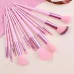 13 Pieces Soft Fluffy Makeup Brush Set - Cosmetics Brush Set - Makeup Brush Kit - Blush and Powder Brushes - Makeup Brushes for Foundation - Pink Color - Without Box thumbnail 2