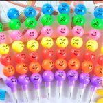 4 Pcs Smiley Cartoon Stationery Pencils – Fun Rainbow Pens with Cute Funny Faces for Kids, Students, and Gifts (Random Color) thumbnail 3