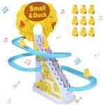 Duck Slide Toy Set, Funny Automatic Stair-Climbing Ducklings Cartoon Race Track Set Little Lovely Duck Slide Toy Escalator Toy with Lights and Music (3 sliding ducks) thumbnail 2
