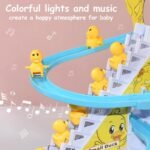 Duck Slide Toy Set, Funny Automatic Stair-Climbing Ducklings Cartoon Race Track Set Little Lovely Duck Slide Toy Escalator Toy with Lights and Music (3 sliding ducks) thumbnail 1