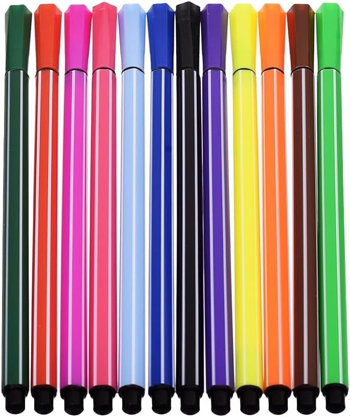 Set of 12 Flomaster Colors – Yellow/Bird Design – Kids Drawing & Coloring Markers - Image 5