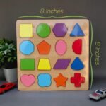 Colorful Geometric Shapes Wooden Cognitive Board Puzzle – Educational Learning Toy for Kids (1–3 Years, Safe & Durable) thumbnail 4