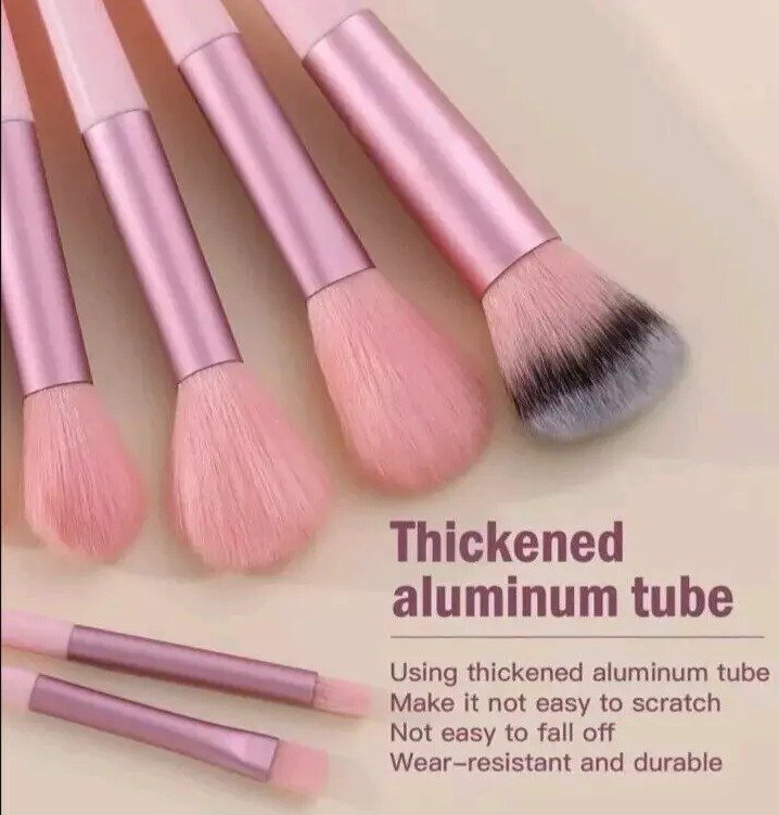 13 Pieces Soft Fluffy Makeup Brush Set - Cosmetics Brush Set - Makeup Brush Kit - Blush and Powder Brushes - Makeup Brushes for Foundation - Pink Color - Without Box - Image 4