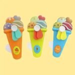 Handheld Ice Cream Cone Toy Fan for Kids – Cute Cartoon Design, Safe Soft Blades, Portable Mini Fan for Summer Play & Cooling (Random Color) thumbnail 2