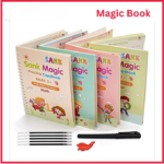 Set of 4 Sank Magic Learning Book with Magic Pen & 5 refills, Practice book For Montessori children Tracing Handwriting thumbnail 1