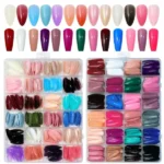 576 pcs nails with box ,Reusable Artificial nails, 24 different colours, beautiful fake nails American Nail for Girls Women Without Glow (Random color) thumbnail 2