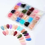 576 pcs nails with box ,Reusable Artificial nails, 24 different colours, beautiful fake nails American Nail for Girls Women Without Glow (Random color) thumbnail 1